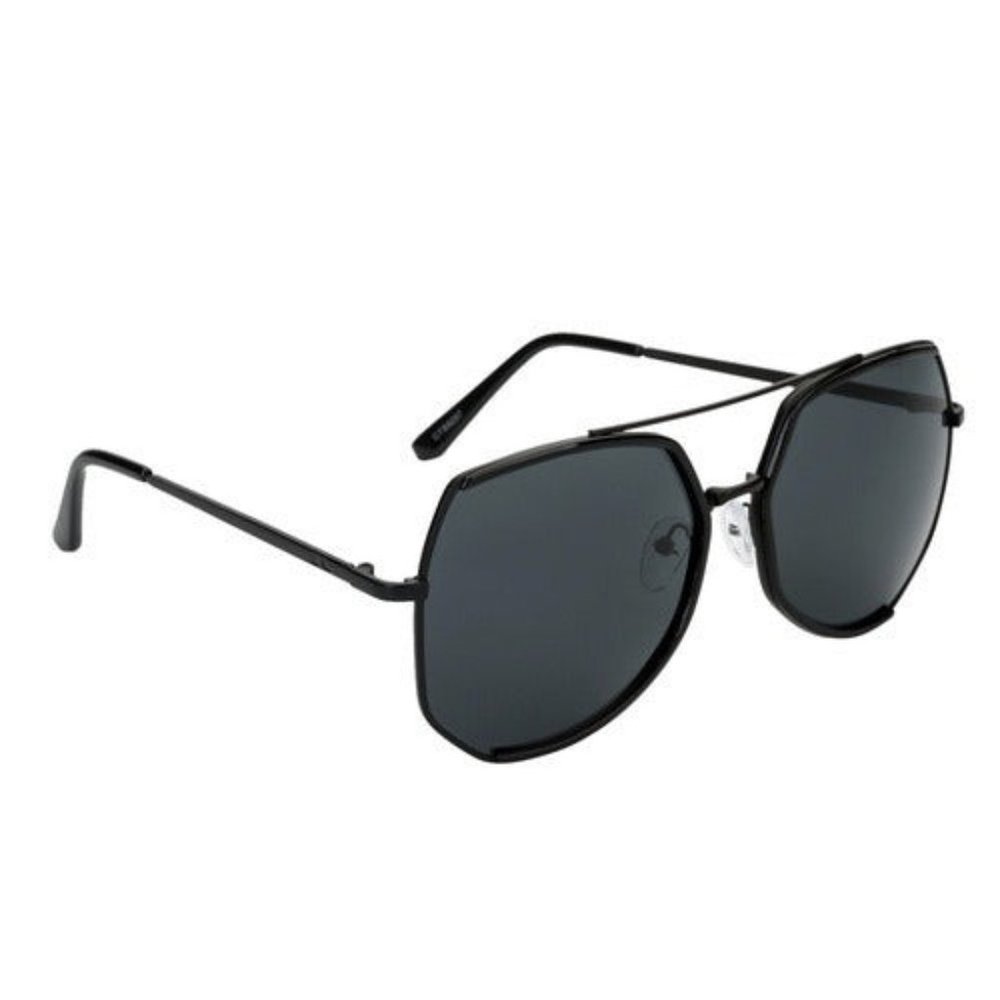 NOT YOUR MIRROR MIRRORED SUNGLASSES, Black Frame with Black Lens